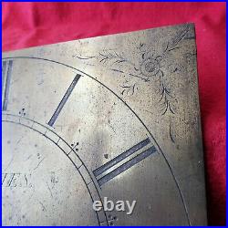 1700's Signed Jeffries Cast Engraved Brass'Bird Cage' Clock Dial