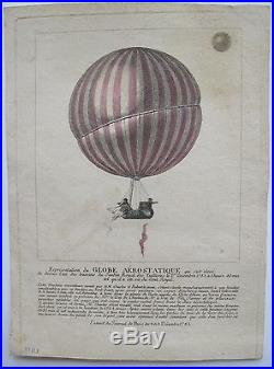 1783 FIRST SCIENTIFIC FLIGHT / FIRST MANNED HYDROGEN BALLOON FLIGHT Broadside
