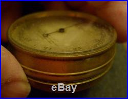 1800's Compensated 1439 Newton Government Maker Brass Pocket Barometer No Res