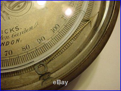 1800's J. Hicks-London-Model 50992 Barometer & Thermometer Instrument-Fancy