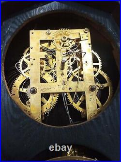 1800s E. N. Welch Parlor Clock 8 Day Sandwich Glass Pendulum Parts Or Repair