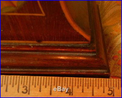 1820 Sheraton Mahogany Desk Barometer Porcelain Enamel Inlaid Rosette SUPERB
