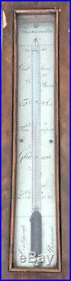 1830 Antique Wood Mahogany Paris France Wheel Barometer Thermometer RARE