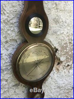 1830's Regency Mahogany Barometer by F. Stringa of Carmarthen Boxwood Case