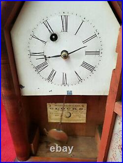 1850's Daniel Pratt Steeple Clock With Great Label