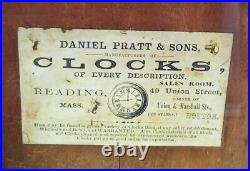 1850's Daniel Pratt Steeple Clock With Great Label