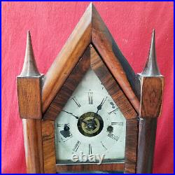 1860 Terry & Andrews Striking Steeple Clock With Strike & Alarm