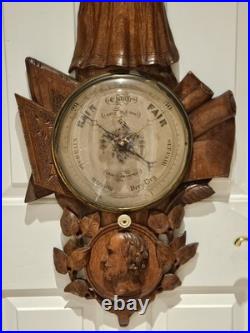 1860's Guisani & Sons Wolverhampton England Carved Nautical Maritime Barometer