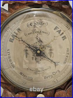 1860's Guisani & Sons Wolverhampton England Carved Nautical Maritime Barometer