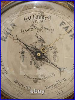 1860's Guisani & Sons Wolverhampton England Carved Nautical Maritime Barometer