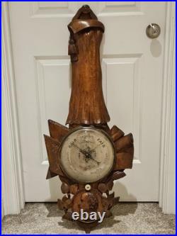 1860's Guisani & Sons Wolverhampton England Carved Nautical Maritime Barometer