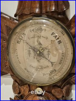 1860's Guisani & Sons Wolverhampton England Carved Nautical Maritime Barometer