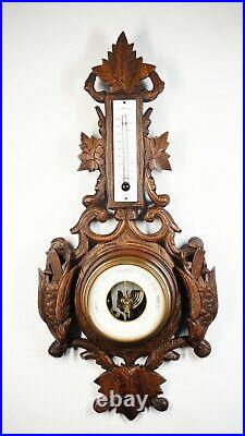 1879 Antique French working weather station, barometer, thermometer