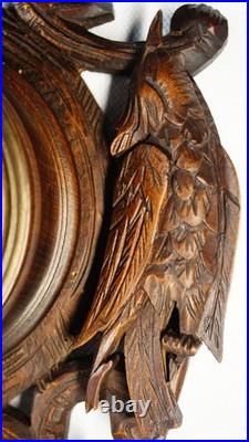 1879 Antique Weather Station Barometer & Thermometer With Hand-Carved Wood