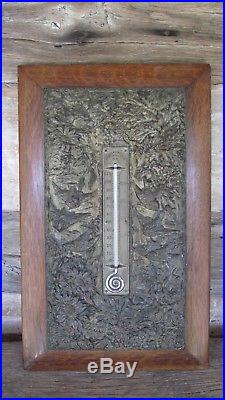 1880's Charles Wilder Thermometer with Oak & Bronze Swallow Border By Wm H Tomey