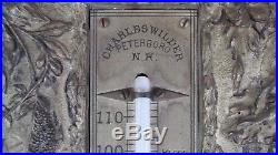 1880's Charles Wilder Thermometer with Oak & Bronze Swallow Border By Wm H Tomey