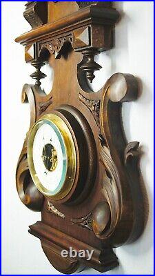 1880's Large charming French barometer thermometer, antique weather station