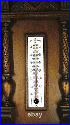 1880's Large charming French barometer thermometer, antique weather station