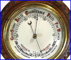 1880s English Barometer, Antique Fine Wall Mount Weather Station