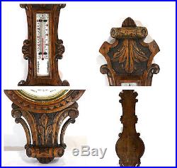 1880s English Barometer, Antique Fine Wall Mount Weather Station