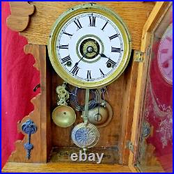 1885 Seth Thomas'Metal Series' Parlor Clock-8 Day Striking, Alarm-Labels Mint