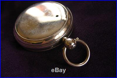 1888 Victorian solid silver hunter case pocket barometer