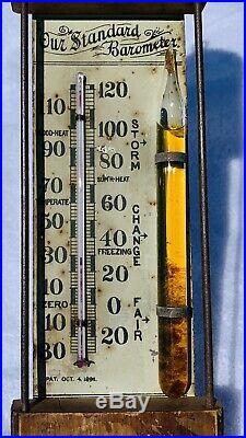 1892 Antique Advertising Thermometer Barometer Fred C. Gross Meat Wholesalers