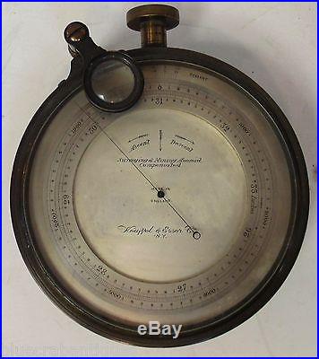 1892 Pennsylvania Railroad Keuffel & Esser Co Barometer / Altimeter in Case