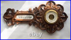 1893 Freemasonry Genuine Masonic Weather Station, Barometer, Carved Wood