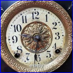 1895 Wonderful American Seth Thomas Adamantine Mantle Clock With 4 Full Columns