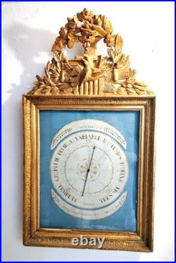 18th C GILTWOOD BAROMETER LOUIS XVI PERIOD- CIRCA 1760 18th C GILTWOOD BAROMETER LOUIS XVI PERIOD- CIRCA 1760