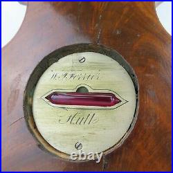 18th Century English Georgian Barometer W. T. Ferrier Hull Mahogany Banjo
