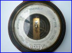 1900 Antique French wood carved barometer for restoration