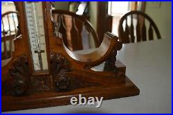 1900 Era Very Fancy Carved Desk top Fancy Carved Thermometer