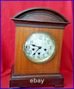 1900 Junghans Beautifully Inlaid Mahogany Westminister Chiming Bracket Clock