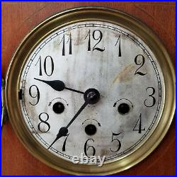 1900 Junghans Beautifully Inlaid Mahogany Westminister Chiming Bracket Clock