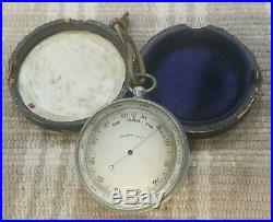 1900's Barometer Portable with fitted leather bound Wooden case