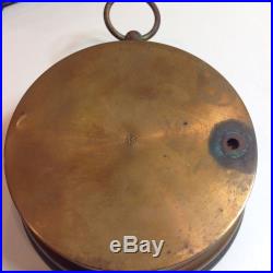 1900s Antique Aneroid Barometer Brass Patina Steampunk Ind Handmade Wood Case