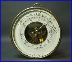 1900s Antique Ottoman J. Verdoux Constantinople Brass Barometer French & Turkish
