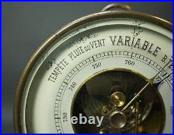 1900s French J. Verdoux Turkish Market Constantinople Desk Wall Brass Barometer