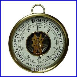 1901-1911 Small Desktop Aneroid Barometer With the Open Dial