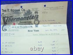 1903 Mayer, Hoehn Barometer, Thermometer, MFG, N. Y, PRICES, Co, LONG YELLOW letter
