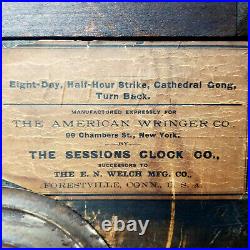 1904 American Signed Sessions 6 Column Mantle Clock