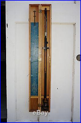 1910 Antique Mercury Stick Barometer TYCOS Taylor Instruments Wood Box RESTORE