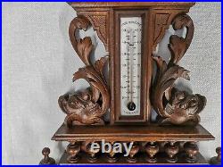 1910 Barometer Style Henri II Weather Station, Barometer, Thermometer