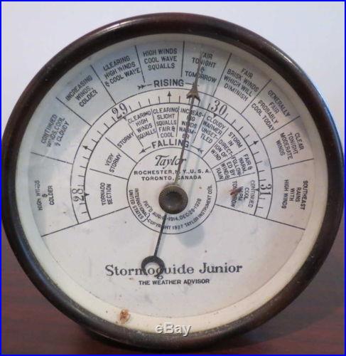 1914 STORMOGUIDE JUNIOR by Taylor (Rochester, NY) Barometer-Made in USA