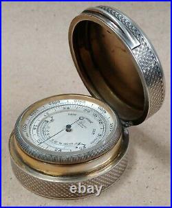 1914 Sterling silver pocket barometer with possible connection to a Knight