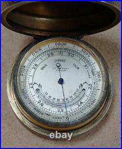 1914 Sterling silver pocket barometer with possible connection to a Knight
