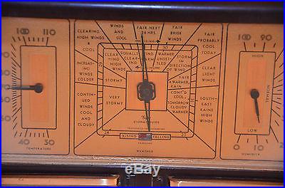 1927 TAYLOR INSTRUMENTS DECO WEATHER STATION BAROMETER TEMP HUMIDITY