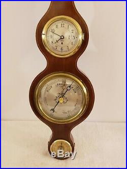 1950's CHELSEA Clock Co'Carver' Victorian Style Wheel Wall Barometer with Clock
